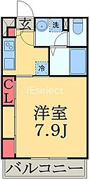 リブリグランハイム新検見川 1階1Kの間取り