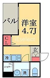 MELDIA京成稲毛（メルディア） 3階1Kの間取り