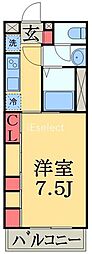 リブリＭＹＵ市原 2階1Kの間取り