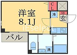 ブライトヒルズ新宿 1Kの間取図画像