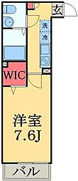 AJ蘇我West1 1Kの間取図画像