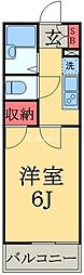 レオパレスフジニューコート 1Kの間取図画像