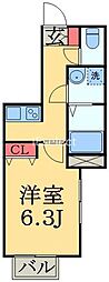 ラ・プレミール 1Kの間取図画像