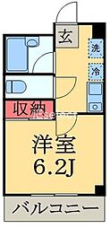 ハイシティ弁天 1Kの間取図画像