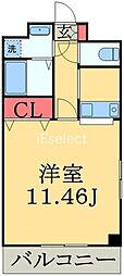 ブランドールヒルズ幕張 1Kの間取図画像