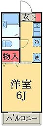 レジデンスK.T. 1Kの間取図画像