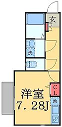 アフェット院内2 ワンルームの間取図画像