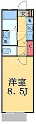アフェット院内2 1Kの間取図画像