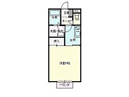 ヴィラプレーヌ鵜の浜 1Kの間取図画像