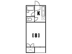 メゾンModest 1Kの間取図画像