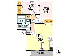 ロイヤルフローリッシュ 2LDKの間取図画像