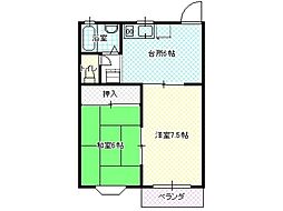 コーポサンフラワー 2DKの間取図画像