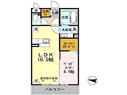グランコンフォートC 1LDKの間取図画像