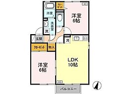 フレーズ・ヴェルジェ 2LDKの間取図画像