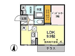 さくらガーデン 1LDKの間取図画像