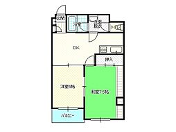 ガーデンパレス 2DKの間取図画像