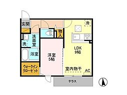 ヴィンヤード 1LDKの間取図画像