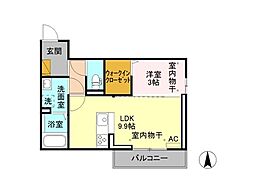サニーガーデン 1LDKの間取図画像