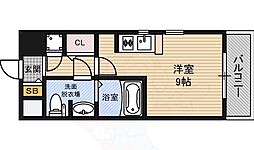 クレアート新大阪パンループ 5階ワンルームの間取り
