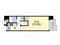 プレサンス新大阪 7階1Kの間取り