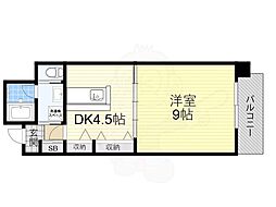 ベリーモンテ新大阪 10階1DKの間取り