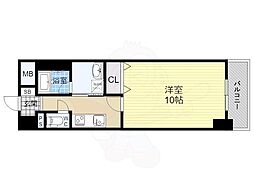 セレッソコート新大阪 4階1Kの間取り