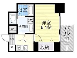 S-RESIDENCE新大阪Rish 7階1Kの間取り