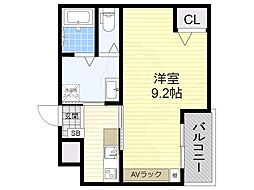 エヌエムキャラントユイットサウス 2階1Kの間取り