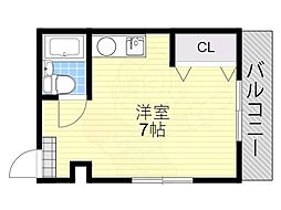ムーンライト大桐 ワンルームの間取図画像