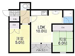 アパートメントK 2LDKの間取図画像