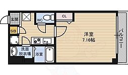 Priere新大阪EAST 1Kの間取図画像