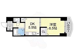 ノルデンハイム東三国B棟 1DKの間取図画像