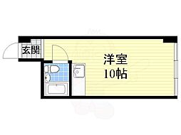 新大阪コーポビアネーズ ワンルームの間取図画像