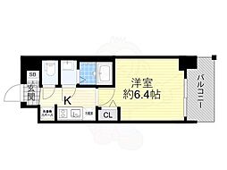 プレサンス西中島南方セレスト 1Kの間取図画像