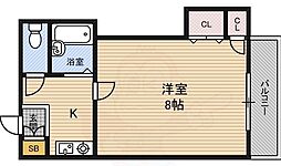 メルヘンハイツ 1Kの間取図画像