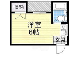 スクエアレジデンス豊里 ワンルームの間取図画像