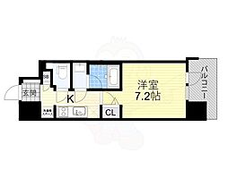 スプランディッド十三本町 1Kの間取図画像
