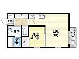 プレイス相川 1LDKの間取図画像