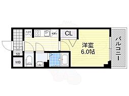 プレサンス新大阪ストリーム 1Kの間取図画像