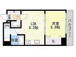 ミドヱスト・ツダ 1LDKの間取図画像