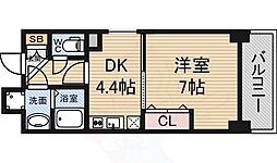 エイペックス新大阪 1Kの間取図画像