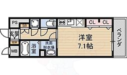 S-FORT新大阪ravir ワンルームの間取図画像