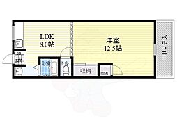 中善マンション 1LDKの間取図画像