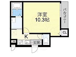 フジパレス東三国3番館 1Kの間取図画像