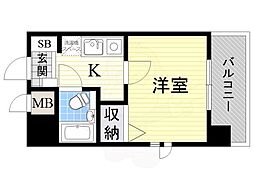 エスリード新大阪第3 1Kの間取図画像