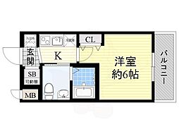 エステムコート新大阪8レヴォリス 1Kの間取図画像
