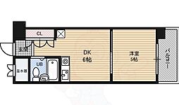 シャンボール第3新大阪 1DKの間取図画像