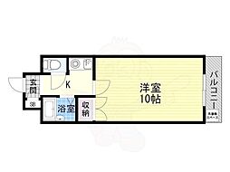 コウジィコート菅原 1Kの間取図画像