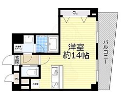 ラメゾンミュー ワンルームの間取図画像