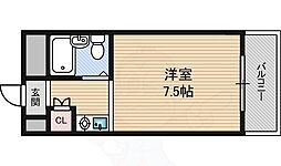 ベルメゾン南江口 ワンルームの間取図画像
